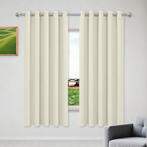 PSHYJUN Gardinen Blickdichte 128 x 300 cm Einfarbige/Winter Extra Warm/Modern Verdunkelungsgardinen mit Ösen mit Ösen, Waschbar für Schlafzimmer Kinderzimmer, Beige PSHYJUN Gardinen Blickdichte 128 x 300 cm Einfarbige/Winter Extra Warm/Modern Verdunkelungsgardinen mit Ösen mit Ösen, Waschbar für Schlafzimmer Kinderzimmer, Beige von PSHYJUN