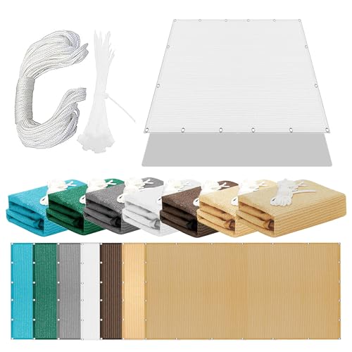 Sonnensegel Atmungsaktiv 190 x 340 cm Rechteckig Atmungsaktiv Sonnenschutz Windschutz Markisenstoff Rechtwinklig mit Ösen Ohne Bohren mit Seil für Außenbereich Garten, Weiß Sonnensegel Atmungsaktiv 190 x 340 cm Rechteckig Atmungsaktiv Sonnenschutz Windschutz Markisenstoff Rechtwinklig mit Ösen Ohne Bohren mit Seil für Außenbereich Garten, Weiß von PSHYJUN