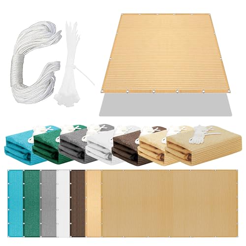 Sonnensegel Atmungsaktiv 210 x 410 cm Rechteckig Atmungsaktiv Sonnenschutz Windschutz Markisenstoff Rechtwinklig mit Ösen Ohne Bohren mit Seil für Außenbereich Garten, Creme Farben Sonnensegel Atmungsaktiv 210 x 410 cm Rechteckig Atmungsaktiv Sonnenschutz Windschutz Markisenstoff Rechtwinklig mit Ösen Ohne Bohren mit Seil für Außenbereich Garten, Creme Farben von PSHYJUN