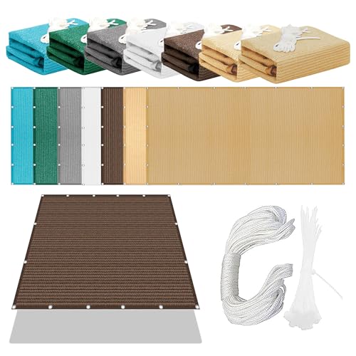 Sonnensegel Rechteckig 437 x 466 cm Rechteckig Atmungsaktiv 98% UV Schutz Segel Baldachin Segeltuch mit Ösen Seil HDPE UV Schutz Ohne Bohren für Garten Balkon, braun Sonnensegel Rechteckig 437 x 466 cm Rechteckig Atmungsaktiv 98% UV Schutz Segel Baldachin Segeltuch mit Ösen Seil HDPE UV Schutz Ohne Bohren für Garten Balkon, braun von PSHYJUN