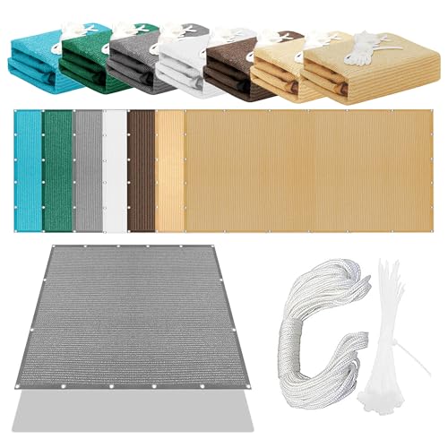 Sonnensegel Rechteckig 454 x 478 cm Rechteckig Atmungsaktiv 98% UV Schutz Segel Baldachin Segeltuch mit Ösen Seil HDPE UV Schutz Ohne Bohren für Garten Balkon, Hellgrau Sonnensegel Rechteckig 454 x 478 cm Rechteckig Atmungsaktiv 98% UV Schutz Segel Baldachin Segeltuch mit Ösen Seil HDPE UV Schutz Ohne Bohren für Garten Balkon, Hellgrau von PSHYJUN