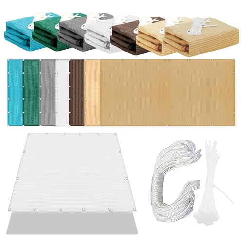 Sonnensegel Rechteckig 458 x 485 cm Rechteckig Atmungsaktiv 98% UV Schutz Segel Baldachin Segeltuch mit Ösen Seil HDPE UV Schutz Ohne Bohren für Garten Balkon, Weiß Sonnensegel Rechteckig 458 x 485 cm Rechteckig Atmungsaktiv 98% UV Schutz Segel Baldachin Segeltuch mit Ösen Seil HDPE UV Schutz Ohne Bohren für Garten Balkon, Weiß von PSHYJUN