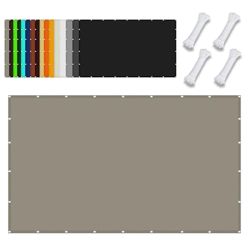 Sonnensegel Wasserabweisend 3.5 x 5.5 m Rechteckig Wasserdicht Sonnenschutz Windschutz Schattenspender Leinwand Vielen Größen mit Spannseilen für Garten Camping, Taupe von PSHYJUN