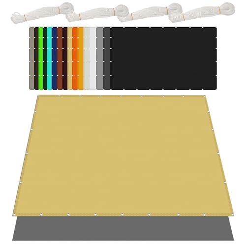 Sonnensegel Wasserdicht 8 x 9 m Rechteckig Wasserdicht 98% UV Schutz Markisenstoff Rechtwinklig mit Ösen Segeltuch 4 × 1.5 M Seile für Außenbereich Garten, Creme Farben Sonnensegel Wasserdicht 8 x 9 m Rechteckig Wasserdicht 98% UV Schutz Markisenstoff Rechtwinklig mit Ösen Segeltuch 4 × 1.5 M Seile für Außenbereich Garten, Creme Farben von PSHYJUN