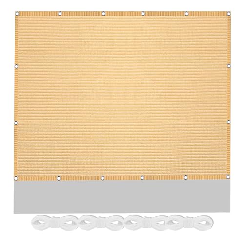 Sonnensegel mit Ösen Atmungsaktiv 610 x 610 cm Rechteckig Atmungsaktiv Sonnenschutz Windschutz Blickdicht Schattennetz inkl Befestigungsseile für Garten Camping, Creme Farben Sonnensegel mit Ösen Atmungsaktiv 610 x 610 cm Rechteckig Atmungsaktiv Sonnenschutz Windschutz Blickdicht Schattennetz inkl Befestigungsseile für Garten Camping, Creme Farben von PSHYJUN