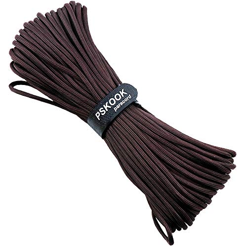 PSKOOK Paracord 550LB Multifunktion 9 Stränge Paracord Rolle in 100m, Bündel in 31m, Zelt Seil Ultimate Survival Parachute Cord Strapazierfähiges Lanyard (Brown, 31m) von PSKOOK