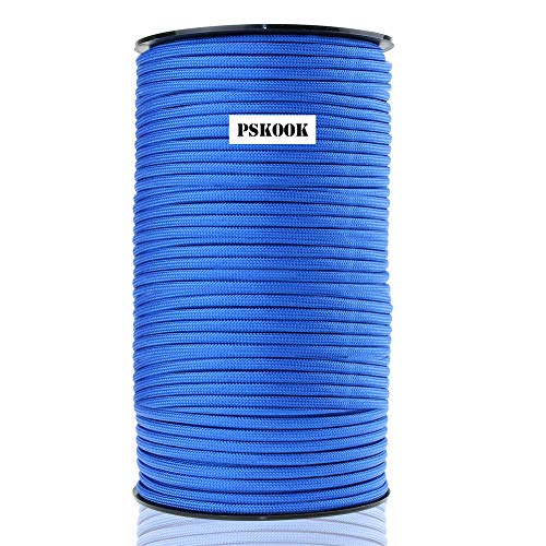 PSKOOK Paracord 550LB Multifunktion 9 Stränge Paracord Rolle in 100m, Bündel in 31m, Zelt Seil Ultimate Survival Parachute Cord Strapazierfähiges Lanyard (Dunkelblau, 31 m) von PSKOOK