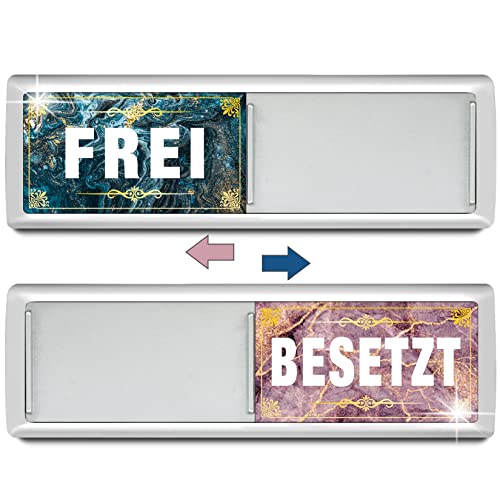 PSLER FREI - BESETZT Schild Toilette Frei Besetzt Schiebeschilder Magneten Mit Schieber Vacant Occupied Sign for Bathroom Door Klebeschild Schilder mit Schiebefunktion Universal von psler