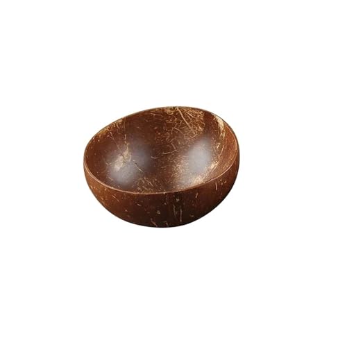 12-15cm Kokosnussschale Holzlöffel Set Holzsalat Ramen Coco Smoothie Küchengeschirr(1 bowl) von PSNKLMM