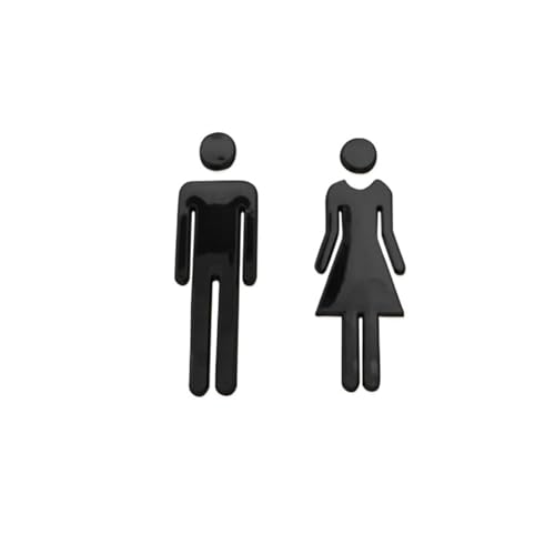3D DIY Mann & Frau Toilettenaufkleber WC Türschild Aufkleber Toilettenschilder Toilette Waschraum Beschilderung Plakette Wandaufkleber Dekor Abnehmbar(Black) von PSNKLMM