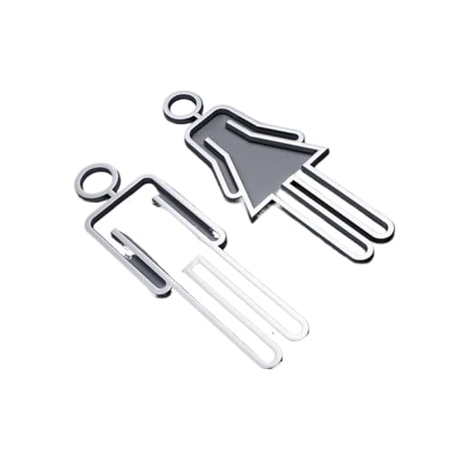 Ein Set dreidimensionaler, ausgehöhlter Badezimmerschilder. Kreative Badezimmertürschilder. Badezimmerbeschilderung. Zimmer-/Wohnzimmerdekoration.(Sliver) von PSNKLMM