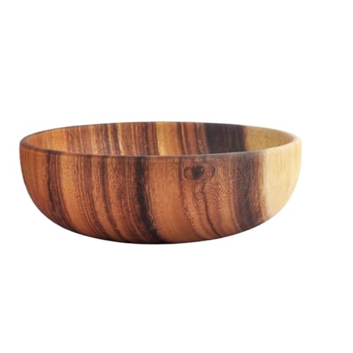 PSNKLMM 1Pcs Salat Schüssel Holz Handgemachte Geschirr Körner Getrocknete Früchte Flachen Mund(24CM) von PSNKLMM