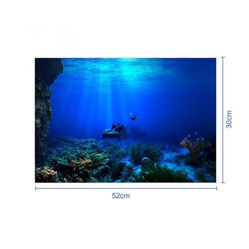 PSNKLMM Fisch Tank Hintergrund Dekorative Pflanzen Aquarium Landschaft Aufkleber Ozean Meer Pflanzen Hintergrund Dekor(30 * 52cm) von PSNKLMM