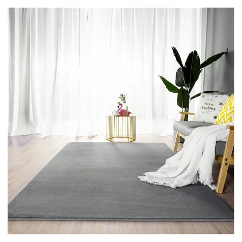 PSNKLMM Graue Teppiche Wohnzimmer Sofa Bereich Korallen Samt Teppich Schlafzimmer verdicken Balkon Kissen rutschfeste Kinder Nachttisch Boden(Dark Grey,40x60cm 15.7x23.6in) von PSNKLMM