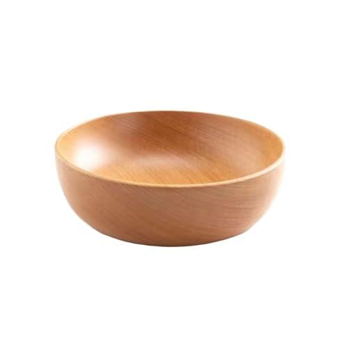 PSNKLMM Holz Salat Schüssel Große Runde Suppe Speiseteller Küche Utensilien Set HandMade(15X4.5CM) von PSNKLMM