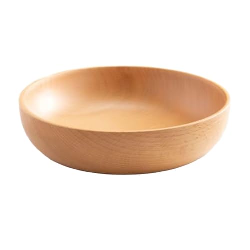 PSNKLMM Holz Salat Schüssel Große Runde Suppe Speiseteller Küche Utensilien Set HandMade(20X4.5CM) von PSNKLMM