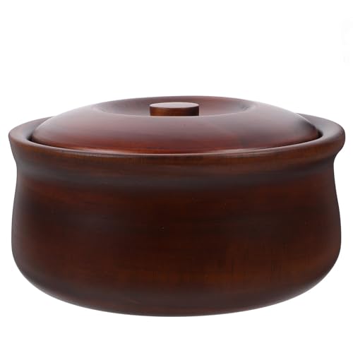 PSNKLMM Holzschüssel 17x18X7,5 cm Massivholz mit Deckel for Salat Reis Suppe Obst Küche Vorbereitung Dekorative Heimgebrauch Dekor von PSNKLMM