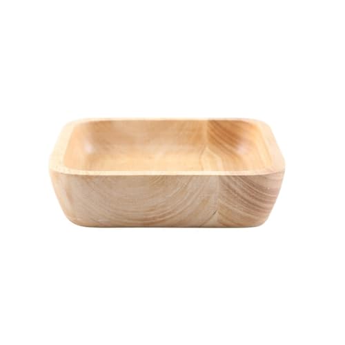 PSNKLMM Massivholz Salatschüssel Quadratische Eiche Obst Dessertteller Geschirr(C 18x18x4.5cm) von PSNKLMM