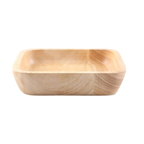 PSNKLMM Massivholz Salatschüssel Quadratische Eiche Obst Dessertteller Geschirr(D 21x21x4cm) von PSNKLMM