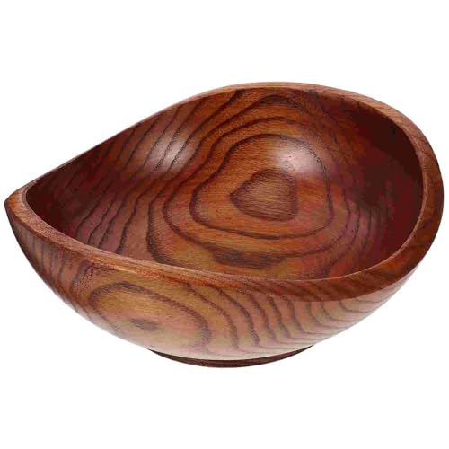 PSNKLMM Obstschale aus massivem Holz, kreatives Design, Holzsalat, Küchentheke, Schüsseln mit glatter Kante, Familienessen, Restaurant von PSNKLMM