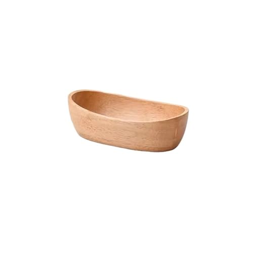 PSNKLMM Servierschüssel in Bootsform for Obst oder Salat, massives ovales Holz(S) von PSNKLMM