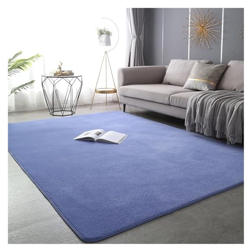 PSNKLMM Verdicken Teppich Wohnzimmer Korallen Fleece Große Fläche Schlafzimmer Teppich Weiche Kinder Spielen Boden Matte Mädchen Fenster Nacht Yoga Matte(Dark Blue,60x90cm(23x35 in)) von PSNKLMM