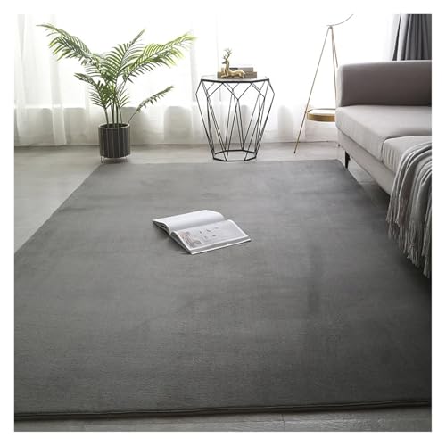 PSNKLMM Verdicken Teppich Wohnzimmer Korallen Fleece Große Fläche Schlafzimmer Teppich Weiche Kinder Spielen Boden Matte Mädchen Fenster Nacht Yoga Matte(Dark Grey,40x60cm(15x23 in)) von PSNKLMM