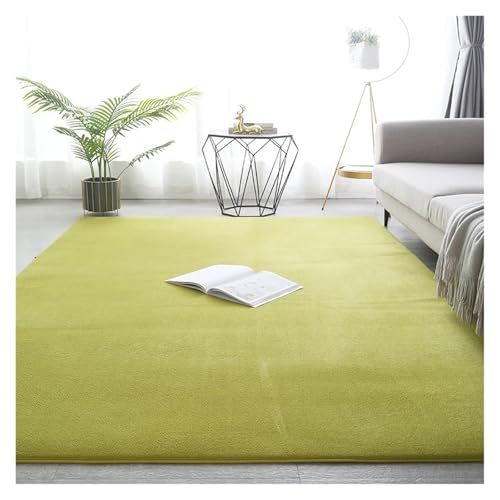 PSNKLMM Verdicken Teppich Wohnzimmer Korallen Fleece Große Fläche Schlafzimmer Teppich Weiche Kinder Spielen Boden Matte Mädchen Fenster Nacht Yoga Matte(Green,40x60cm(15x23 in)) von PSNKLMM