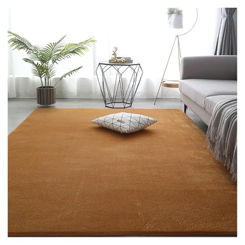 PSNKLMM Verdicken Teppich Wohnzimmer Korallen Fleece Große Fläche Schlafzimmer Teppich Weiche Kinder Spielen Boden Matte Mädchen Fenster Nacht Yoga Matte(Khaki,100x160cm(39x62 in)) von PSNKLMM