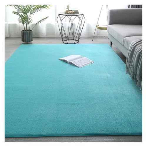 PSNKLMM Verdicken Teppich Wohnzimmer Korallen Fleece Große Fläche Schlafzimmer Teppich Weiche Kinder Spielen Boden Matte Mädchen Fenster Nacht Yoga Matte(Light Blue,100x200cm(39x78 in)) von PSNKLMM
