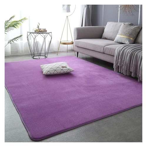 PSNKLMM Verdicken Teppich Wohnzimmer Korallen Fleece Große Fläche Schlafzimmer Teppich Weiche Kinder Spielen Boden Matte Mädchen Fenster Nacht Yoga Matte(Purple,100x200cm(39x78 in)) von PSNKLMM