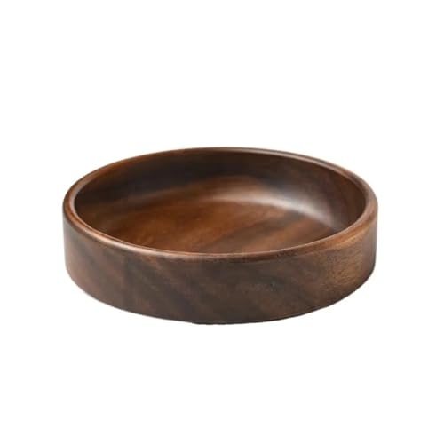 Stapelbare Schüssel aus Massivholz, rund, glatte Oberfläche, Salatteller Holz, vielseitig verwendbar, handgefertigt, Serviertablett for Snacks, Küchenutensilien(16x16x4.5cm) von PSNKLMM