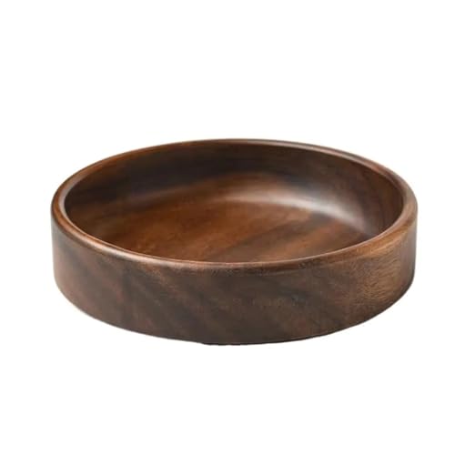 Stapelbare Schüssel aus Massivholz, rund, glatte Oberfläche, Salatteller Holz, vielseitig verwendbar, handgefertigt, Serviertablett for Snacks, Küchenutensilien(20x20x4.5cm) von PSNKLMM