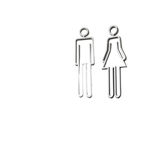 Toilettenschild Platte Waschraum Tür Wandaufkleber Aufkleber WC Halter Signage Board Kunst Hotel Home Dekoration(Silver) von PSNKLMM