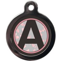 Buchstabe Initialen A-Z Rosa Haustier Tags von PSPetTag
