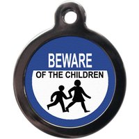 Lustiger Haustier-Tag - Vorsicht Vor Den Kindern Haustier-Tag-Personalisierung Auf Der Rückseite von PSPetTag