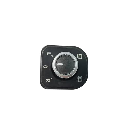 Autoteile ‎Kompatibel Mit VW Für JETTA 2006–2011 MK5, Für GOLF 2006, 2010–2013 MK5 MK6, Für GTI 2006–2013 MK5 MK6, Schwarzer Chrom-Spiegel-Einstellknopfschalter 5ND959565A 5K0959565s von PSRRGZTM