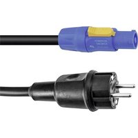 PSSO H07RN-F Strom Anschlusskabel [1x Schutzkontakt-Stecker - 1x PowerCon-Stecker] 10.00m Schwarz von PSSO