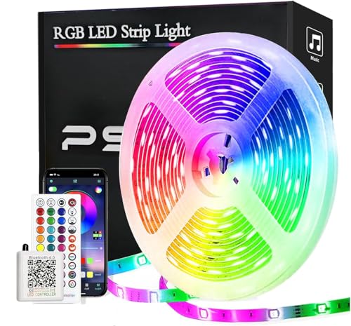 PSTAR LED Strip 15M, Bluetooth LED Streifen RGB 24V mit IR-Fernbedienung APP Steuerbar Musikmodus, Timer-Einstellung, LED Streifen Selbstklebend für Beleuchtung von Haus, Party, Küche PSTAR LED Strip 15M, Bluetooth LED Streifen RGB 24V mit IR-Fernbedienung APP Steuerbar Musikmodus, Timer-Einstellung, LED Streifen Selbstklebend für Beleuchtung von Haus, Party, Küche von PSTAR