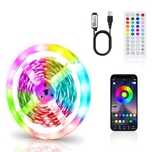 LED Strip 1M, RGB LED Streifen Selbstklebend, Farbwechsel Led Band mit 44 Tasten Fernbedienung+Intelligente APP, TV LED Hintergrundbeleuchtung für TV, Party, Weihnachten usw LED Strip 1M, RGB LED Streifen Selbstklebend, Farbwechsel Led Band mit 44 Tasten Fernbedienung+Intelligente APP, TV LED Hintergrundbeleuchtung für TV, Party, Weihnachten usw von PSTAR