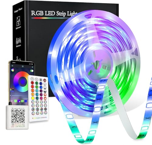 PSTAR LED Strip 20M, Bluetooth LED Streifen RGB 24V mit IR-Fernbedienung APP Steuerbar Musikmodus, Timer-Einstellung, LED Streifen Selbstklebend für Beleuchtung von Haus, Party, Küche von PSTAR