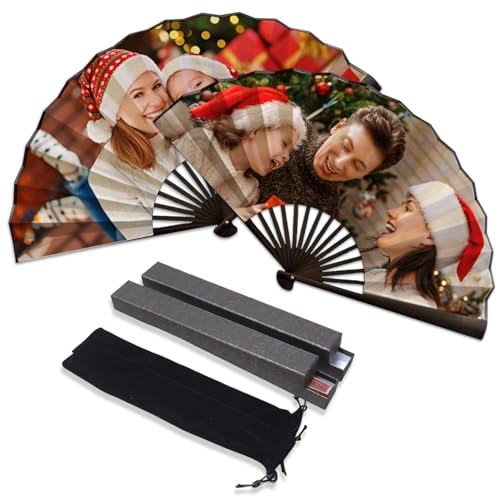 PSUNEY Handfächer Personalisierte Fächer mit individuellem Foto Hochzeitsfächer Faltfächer Gastgeschenk Dekorative Sommer Party für Frauen und Männer Partys Shows Geburtstagsgeschenke von PSUNEY