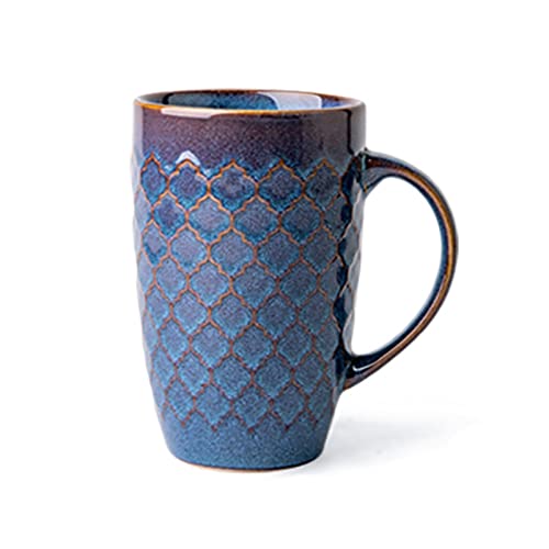 PSVOD 600ml Große Kapazität Tasse Original Porzellan Kaffee Kreative Keramik Exquisite Großhandel Kanne Ungewöhnliches Milch Tee Geschirr (Color : Blue, Size : 600ml) von PSVOD