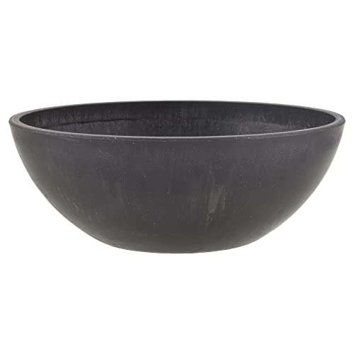 PSW Pot Collection M20DCB 20,3 cm Kunststoff/Stein/Holzverbundwerkstoff Niedrige Schale Pflanzgefäß - kein Ablaufloch (bohrbar), Flacher Innen-/Außentopf für Sukkulenten, Bonsai, Feengärten, Kräuter von PSW Pot Collection