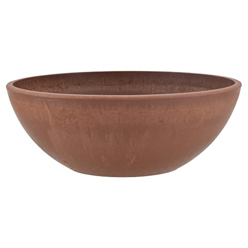 PSW Pot Collection Flache Gartenschale, niedriger Übertopf für Sukkulenten, Bonsai, Feengärten, Kräuter, 25,4 cm, Terra-Cotta-Farbe von PSW