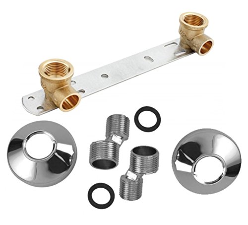 Montageeinheit 15mm x1/2" IG - 150mm Kupfer Lötfittinge + Wasserhahn Reduzierstück von Wärmer System