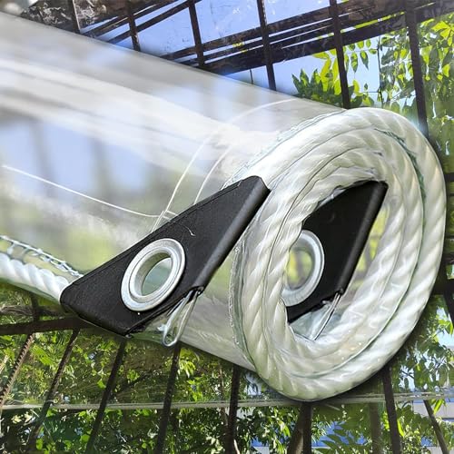 Transparente Abdeckplane Mit Ösen Durchsichtige PVC Terrassenplane Garten LKW Regenschutz Abdeckplanen Für Den Außenbereich Wasserdicht Und Staubdicht,Größe:0,5 * 0,8m von DGSFES