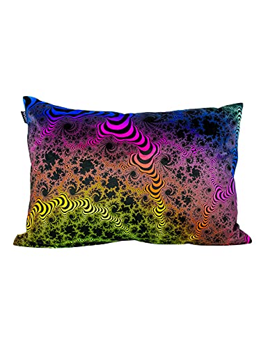 PSYWORK Schwarzlicht Kissen Neon Fractal Dimension III, 50x70cm von PSYWORK