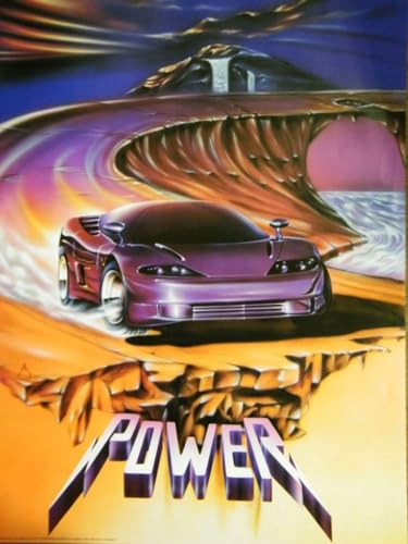 PSYWORK Schwarzlicht Poster | Hot Wheel Power | 64x90cm | ungerahmt | Kunstdruck | Fantasy | Wandbild | Wandposter | Auto | Sportwagen von PSYWORK
