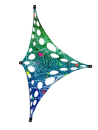 PSYWORK Schwarzlicht Segel Spandex Neon Halloween Spiderweb, 1,2x2,5m von PSYWORK